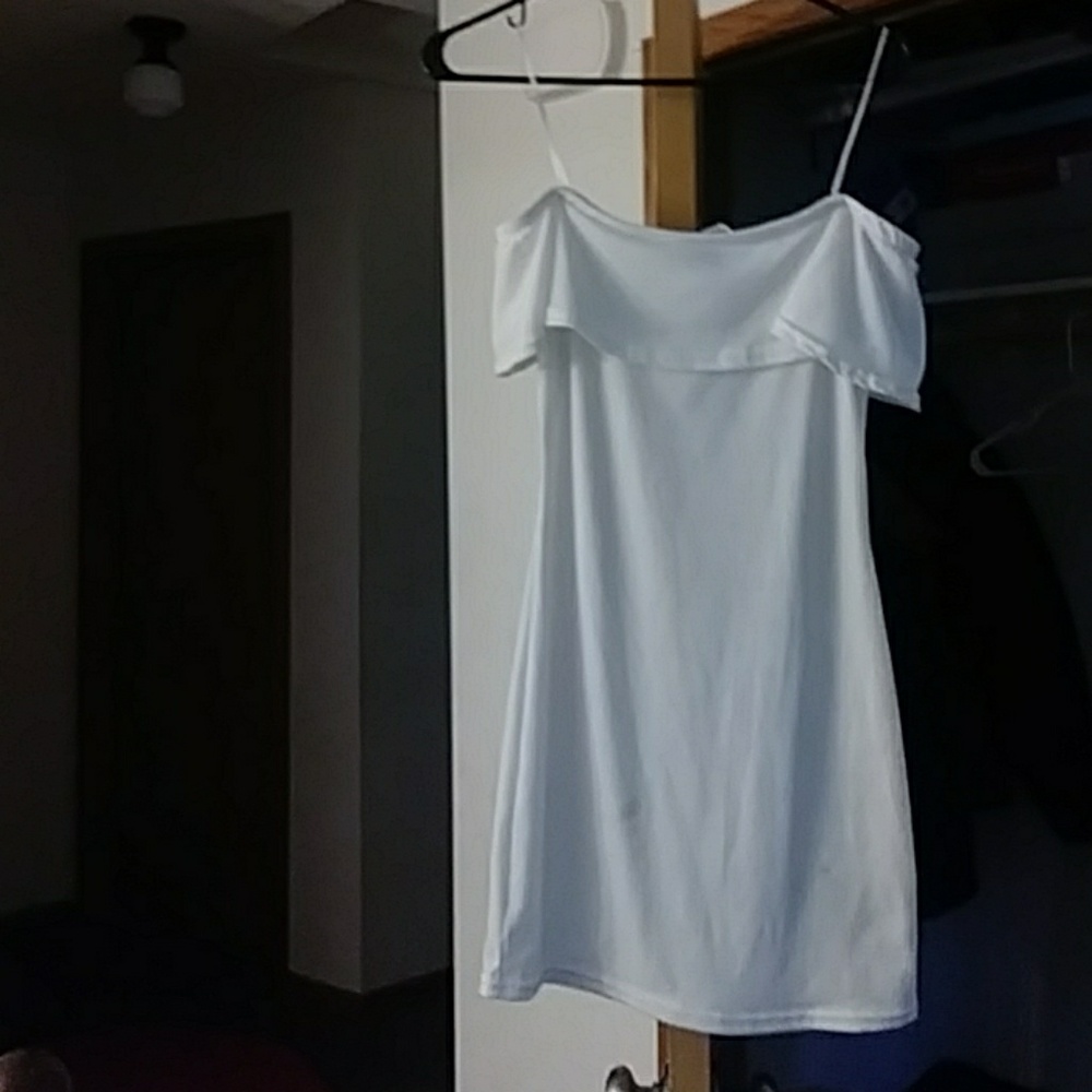White shoulder dress